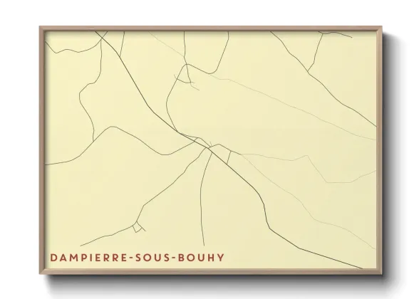 Une affiche de carte sur Dampierre-sous-Bouhy