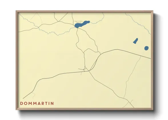 Une affiche de carte sur Dommartin