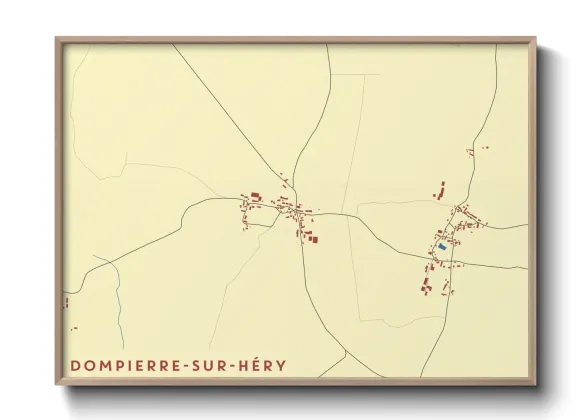 Une affiche de carte sur Dompierre-sur-Héry