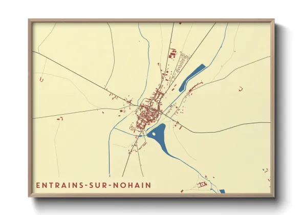 Une affiche de carte sur Entrains-sur-Nohain