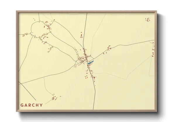 Une affiche de carte sur Garchy