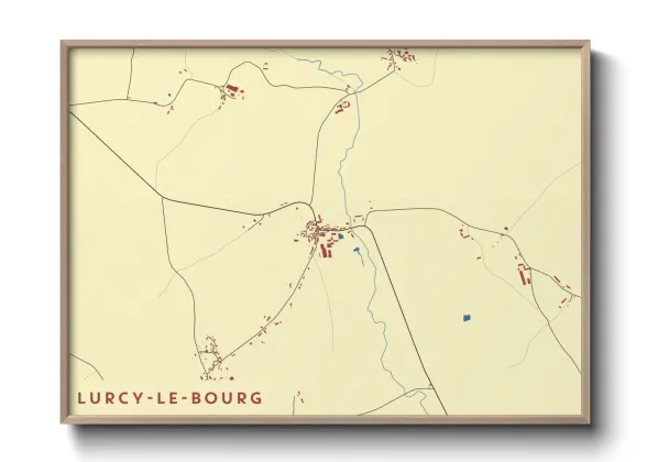 Une affiche de carte sur Lurcy-le-Bourg