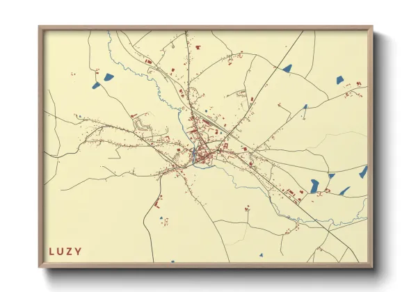Une affiche de carte sur Luzy