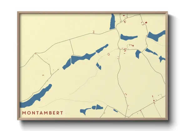 Une affiche de carte sur Montambert