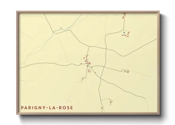 Une affiche de carte sur Parigny-la-Rose