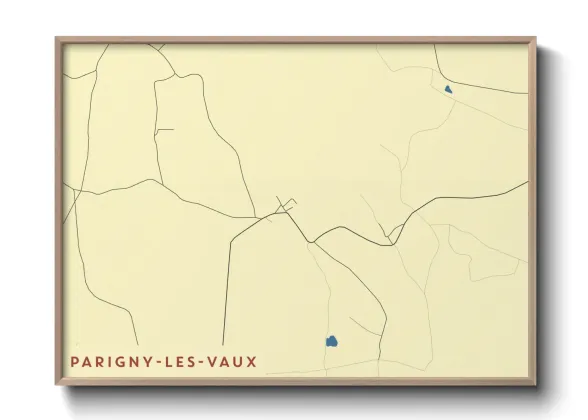 Une affiche de carte sur Parigny-les-Vaux