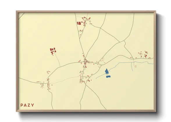 Une affiche de carte sur Pazy