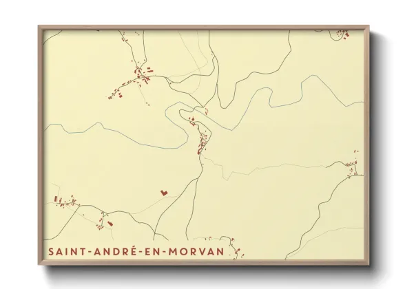 Une affiche de carte sur Saint-André-en-Morvan