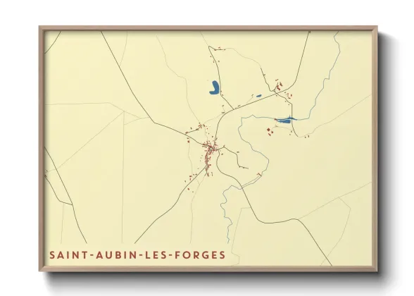 Une affiche de carte sur Saint-Aubin-les-Forges