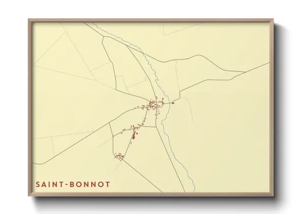 Une affiche de carte sur Saint-Bonnot