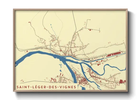 Une affiche de carte sur Saint-Léger-des-Vignes