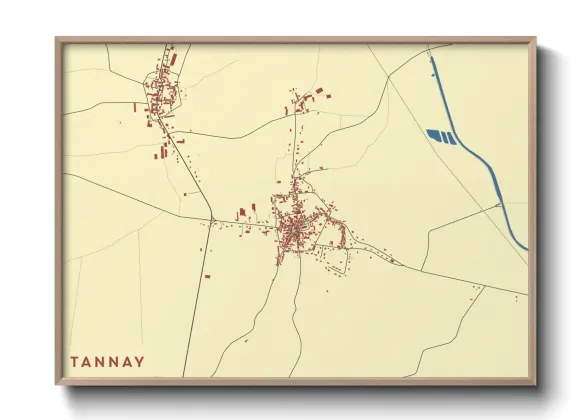 Une affiche de carte sur Tannay