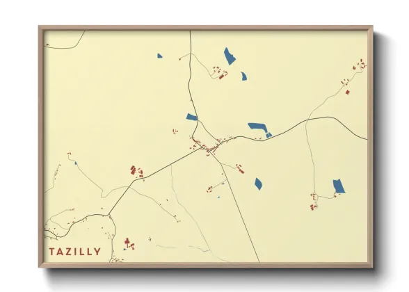 Une affiche de carte sur Tazilly