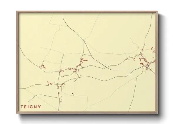 Une affiche de carte sur Teigny