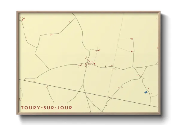 Une affiche de carte sur Toury-sur-Jour