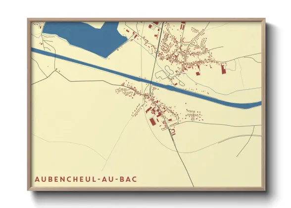 Une affiche de carte sur Aubencheul-au-Bac