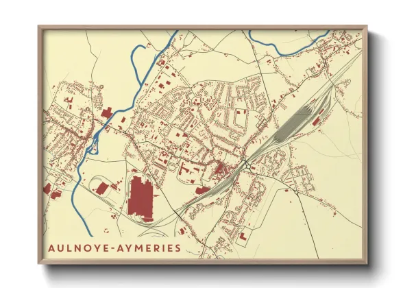 Une affiche de carte sur Aulnoye-Aymeries