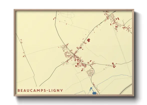 Une affiche de carte sur Beaucamps-Ligny