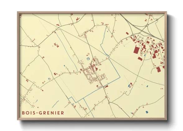 Une affiche de carte sur Bois-Grenier