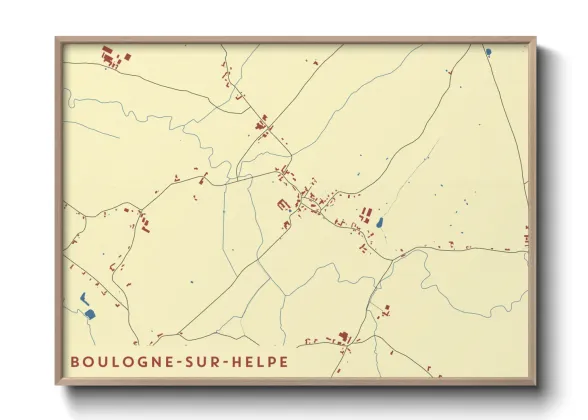 Une affiche de carte sur Boulogne-sur-Helpe