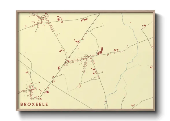 Une affiche de carte sur Broxeele