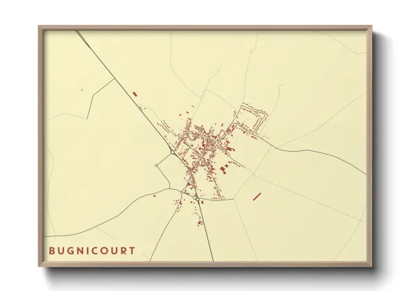 Une affiche de carte sur Bugnicourt