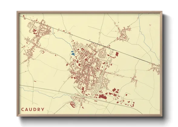 Une affiche de carte sur Caudry