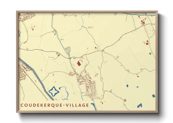 Une affiche de carte sur Coudekerque-Village