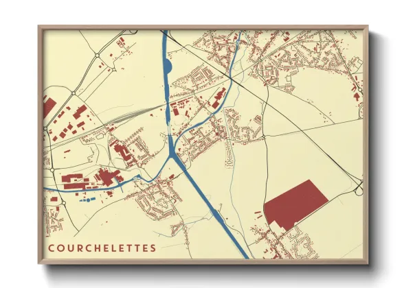 Une affiche de carte sur Courchelettes