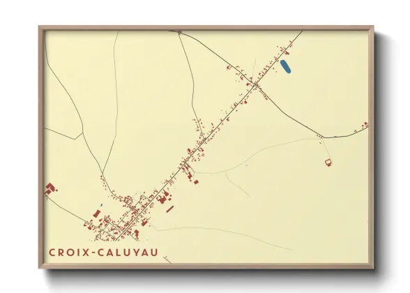 Une affiche de carte sur Croix-Caluyau