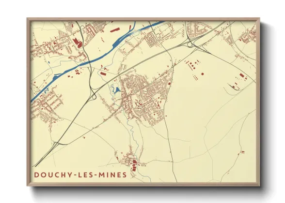 Une affiche de carte sur Douchy-les-Mines