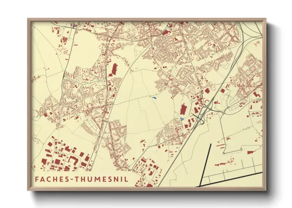 Une affiche de carte sur Faches-Thumesnil