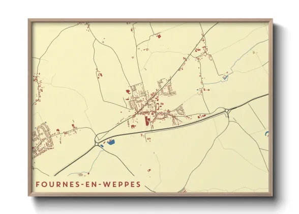 Une affiche de carte sur Fournes-en-Weppes