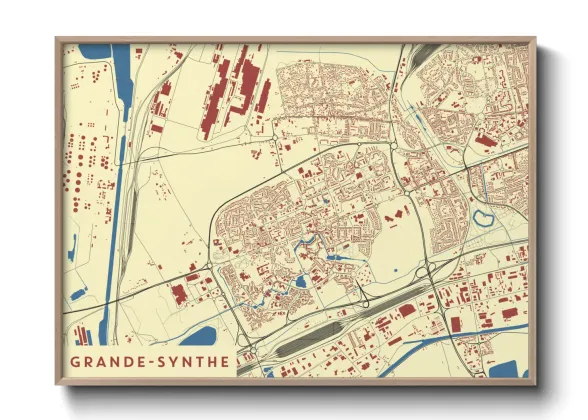 Une affiche de carte sur Grande-Synthe