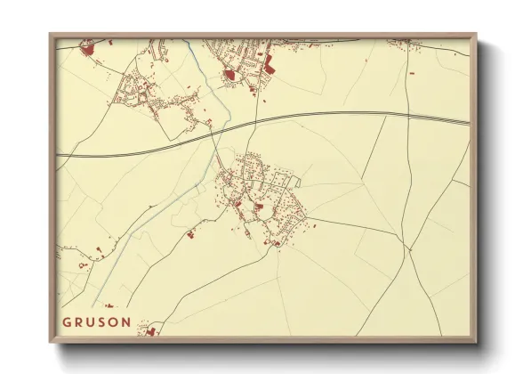 Une affiche de carte sur Gruson