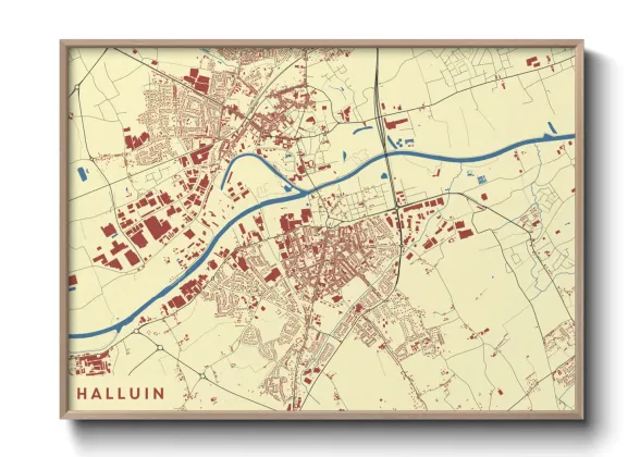 Une affiche de carte sur Halluin