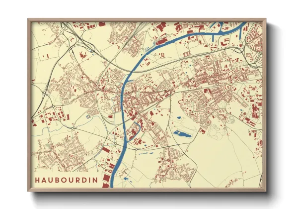 Une affiche de carte sur Haubourdin