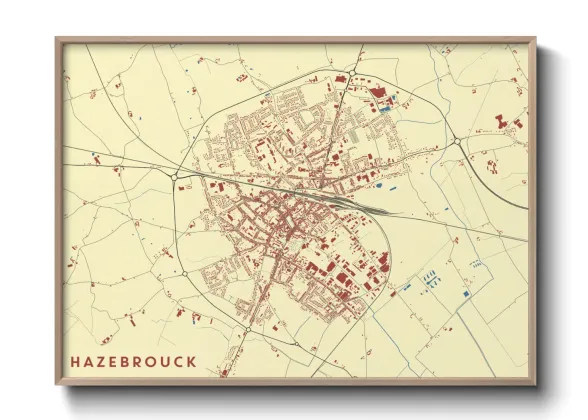 Une affiche de carte sur Hazebrouck