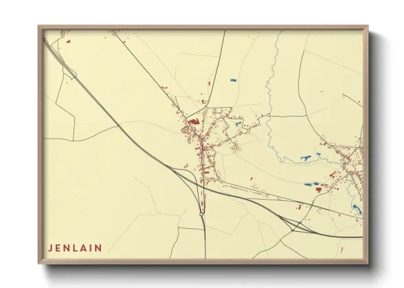 Une affiche de carte sur Jenlain