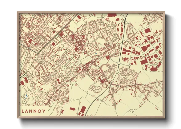 Une affiche de carte sur Lannoy