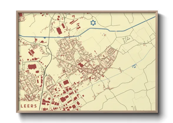 Une affiche de carte sur Leers