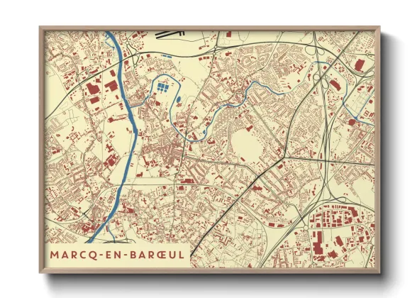Une affiche de carte sur Marcq-en-Barœul