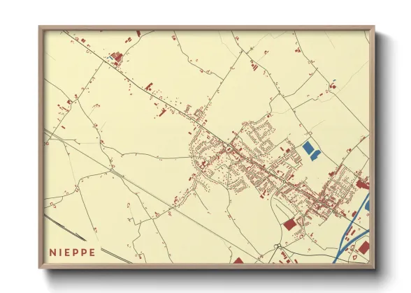 Une affiche de carte sur Nieppe