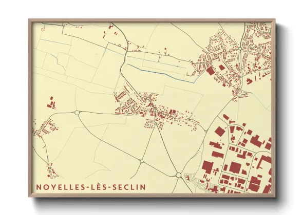 Une affiche de carte sur Noyelles-lès-Seclin