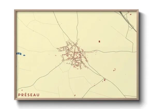 Une affiche de carte sur Préseau