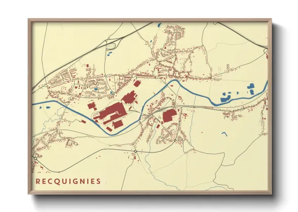 Une affiche de carte sur Recquignies
