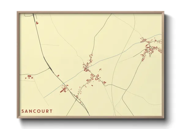 Une affiche de carte sur Sancourt