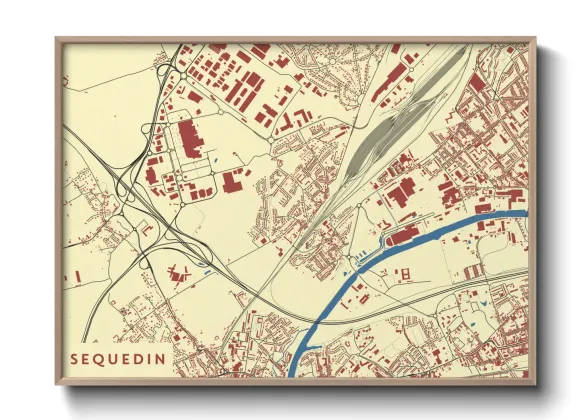 Une affiche de carte sur Sequedin