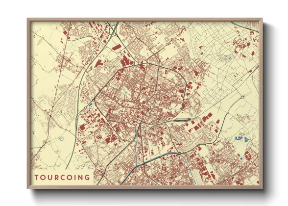 Une affiche de carte sur Tourcoing