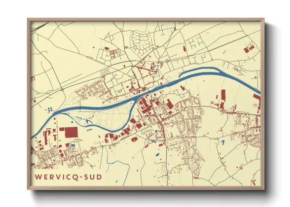 Une affiche de carte sur Wervicq-Sud